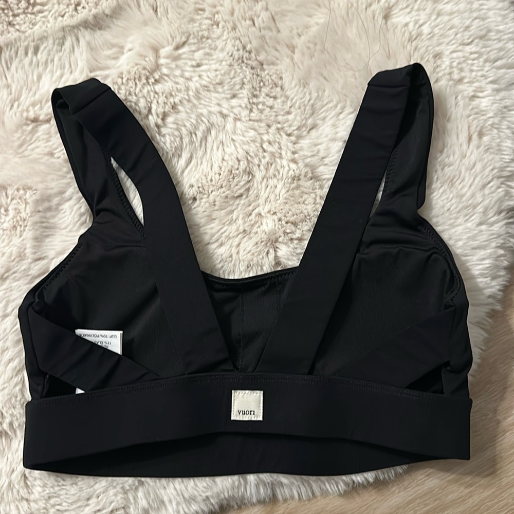 VUORI Black Stride Sports Bra XS